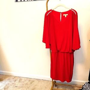 Red with rhinestone accent dress,  size 16